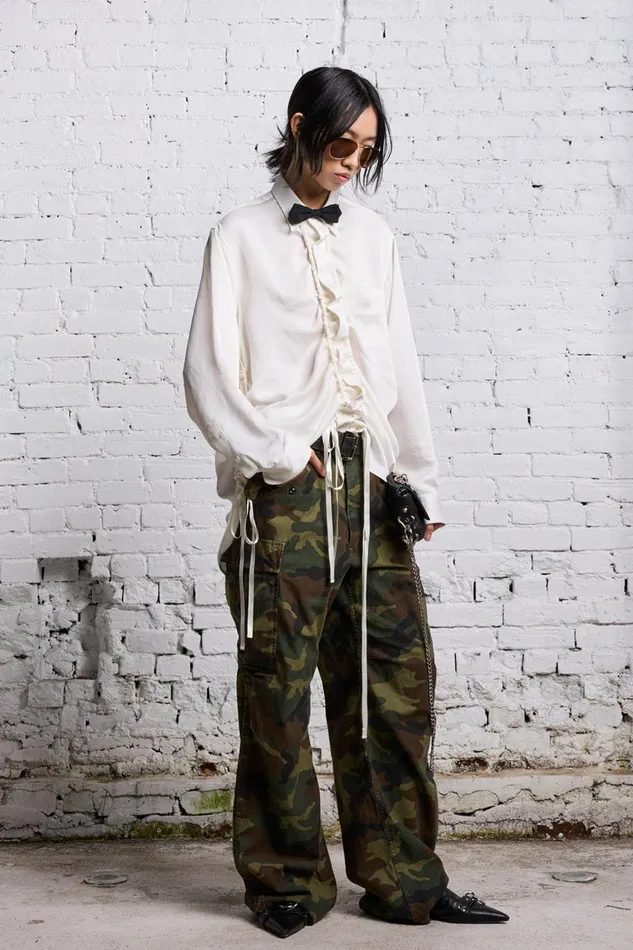 R13 Pants and Shorts Women WIDE LEG CARGO 8211 CAMO