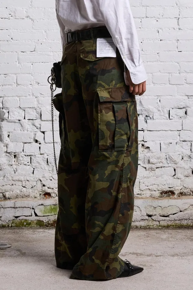 R13 Pants and Shorts Women WIDE LEG CARGO 8211 CAMO