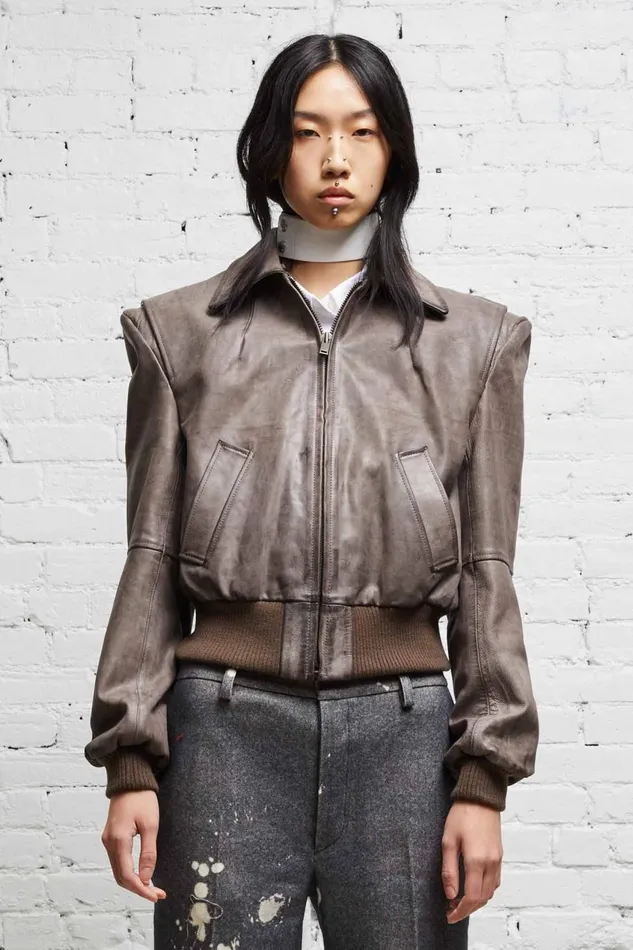 R13 Sale Women AMERICANA ZIP JACKET 8211 DISTRESSED GREY R13 Sale Women AMERICANA ZIP JACKET 8211 DISTRESSED GREY