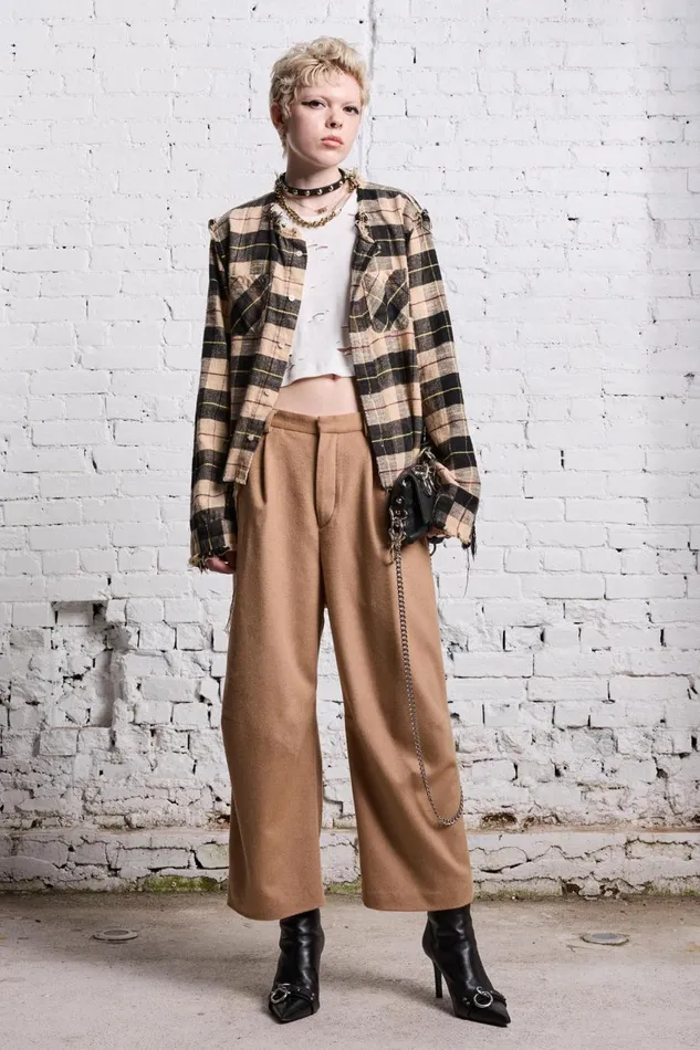 R13 Sale Women ARTICULATED KNEE TROUSER 8211 CAMEL