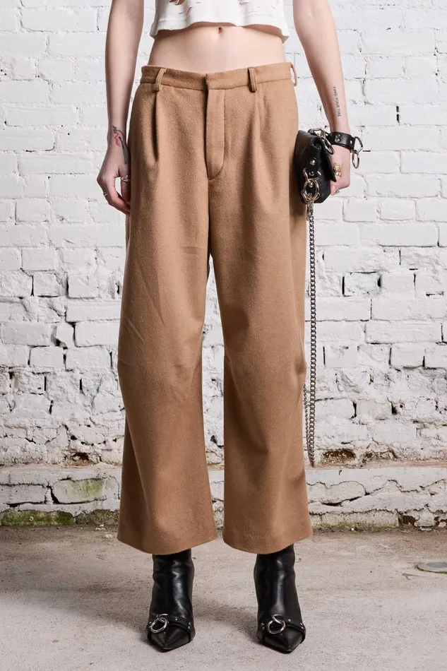 R13 Sale Women ARTICULATED KNEE TROUSER 8211 CAMEL