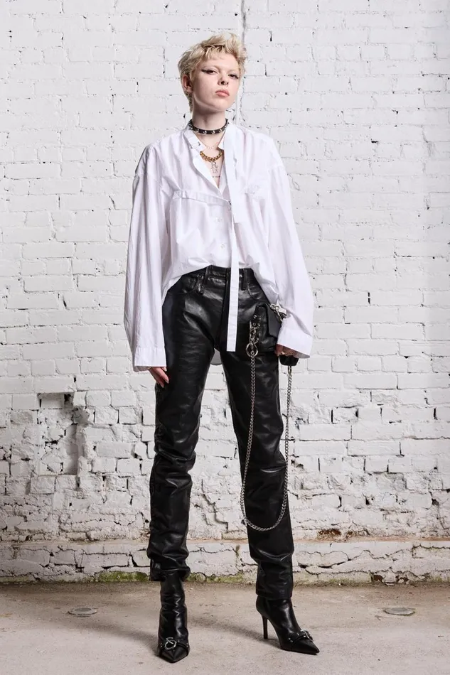 R13 Sale Women BELTED BUTTONUP 8211 WHITE