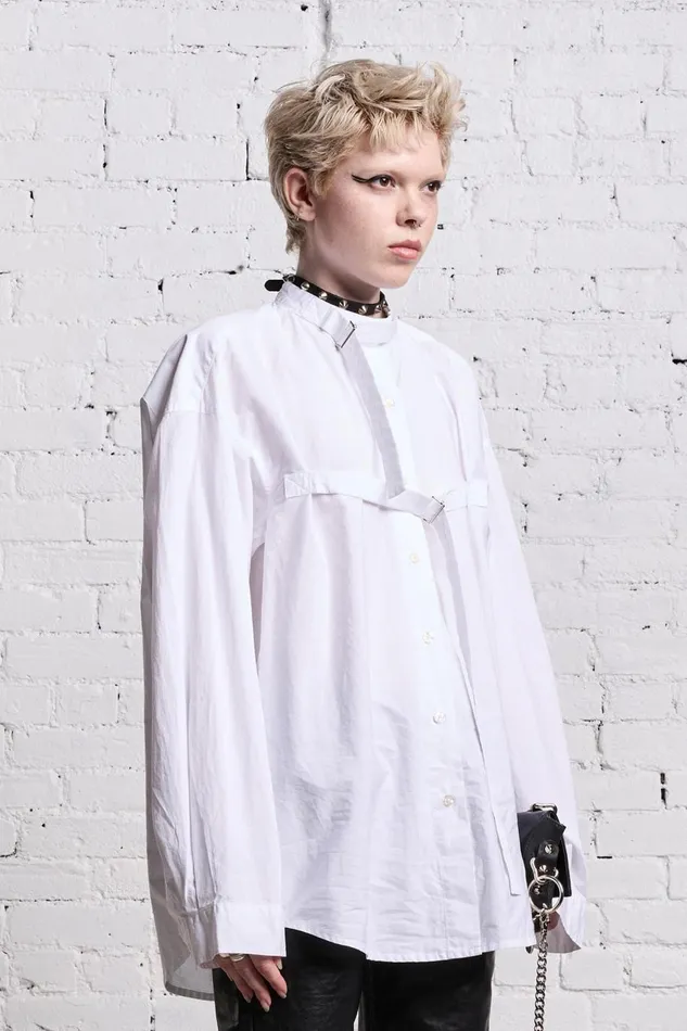 R13 Sale Women BELTED BUTTONUP 8211 WHITE