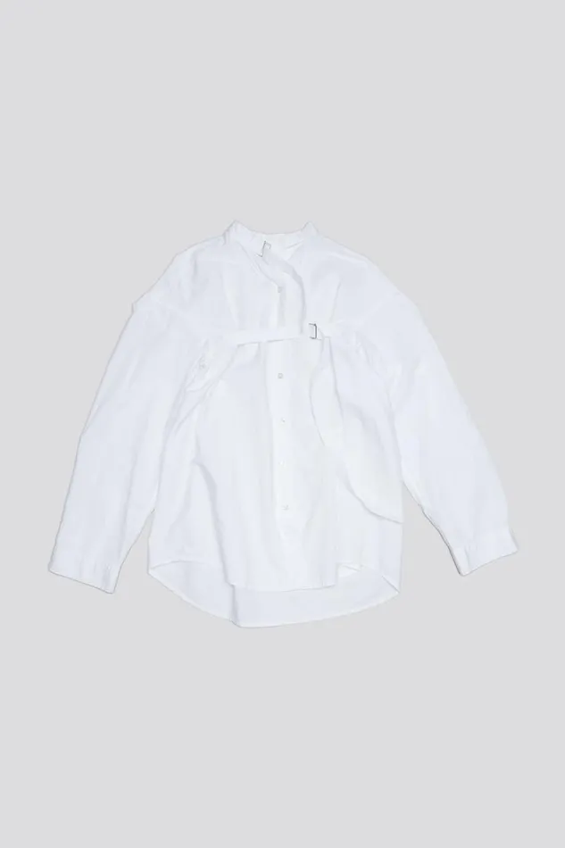 R13 Sale Women BELTED BUTTONUP 8211 WHITE