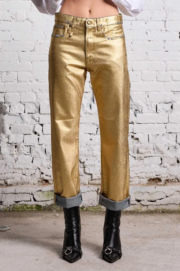 R13 Sale Women BOYFRIEND JEAN 8211 GILDED INDIGO