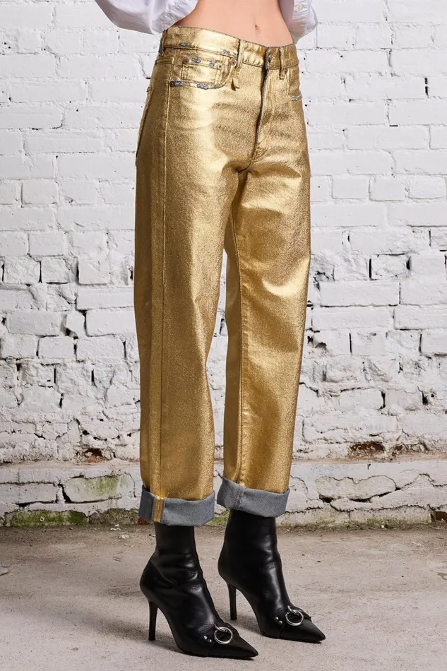R13 Sale Women BOYFRIEND JEAN 8211 GILDED INDIGO