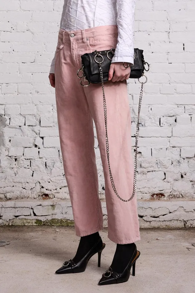 R13 Sale Women BOYFRIEND JEAN 8211 PINK VELVET