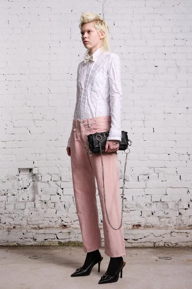 R13 Sale Women BOYFRIEND JEAN 8211 PINK VELVET