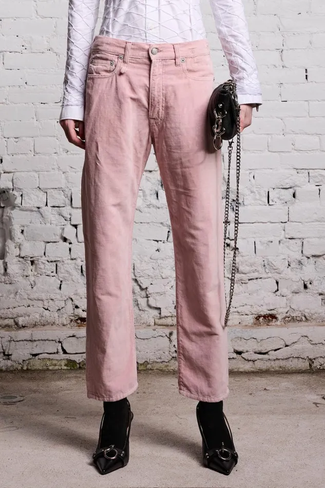 R13 Sale Women BOYFRIEND JEAN 8211 PINK VELVET