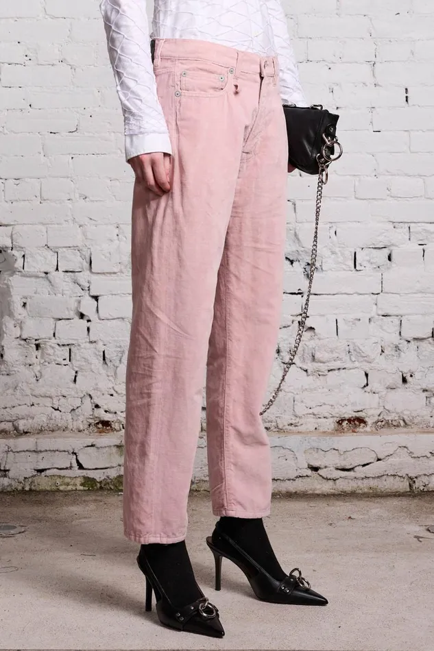 R13 Sale Women BOYFRIEND JEAN 8211 PINK VELVET
