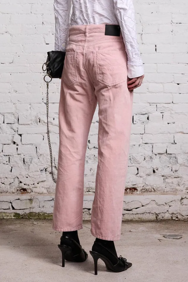 R13 Sale Women BOYFRIEND JEAN 8211 PINK VELVET