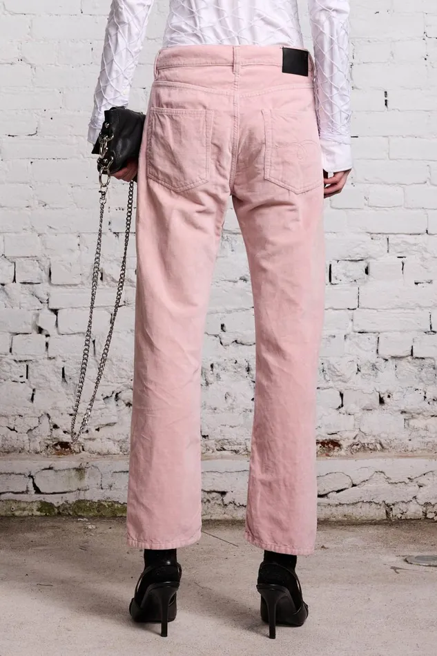 R13 Sale Women BOYFRIEND JEAN 8211 PINK VELVET