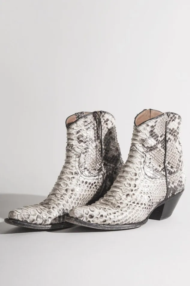 R13 Sale Women COWBOY ANKLE BOOT 8211 BROWN SNAKE