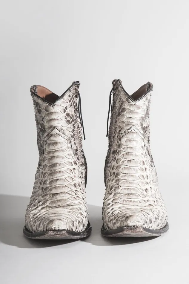 R13 Sale Women COWBOY ANKLE BOOT 8211 BROWN SNAKE