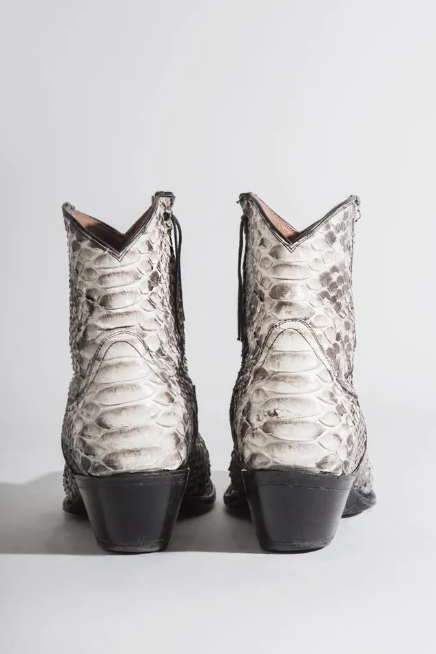 R13 Sale Women COWBOY ANKLE BOOT 8211 BROWN SNAKE