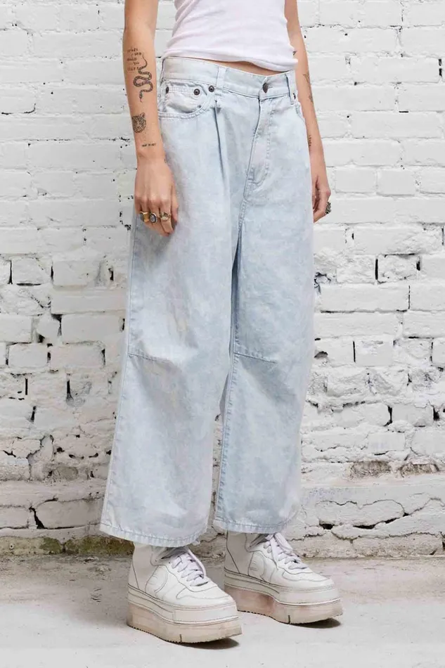 R13 Sale Women CROPPED WIDE LEG JEAN 8211 CLOUDY BLUE