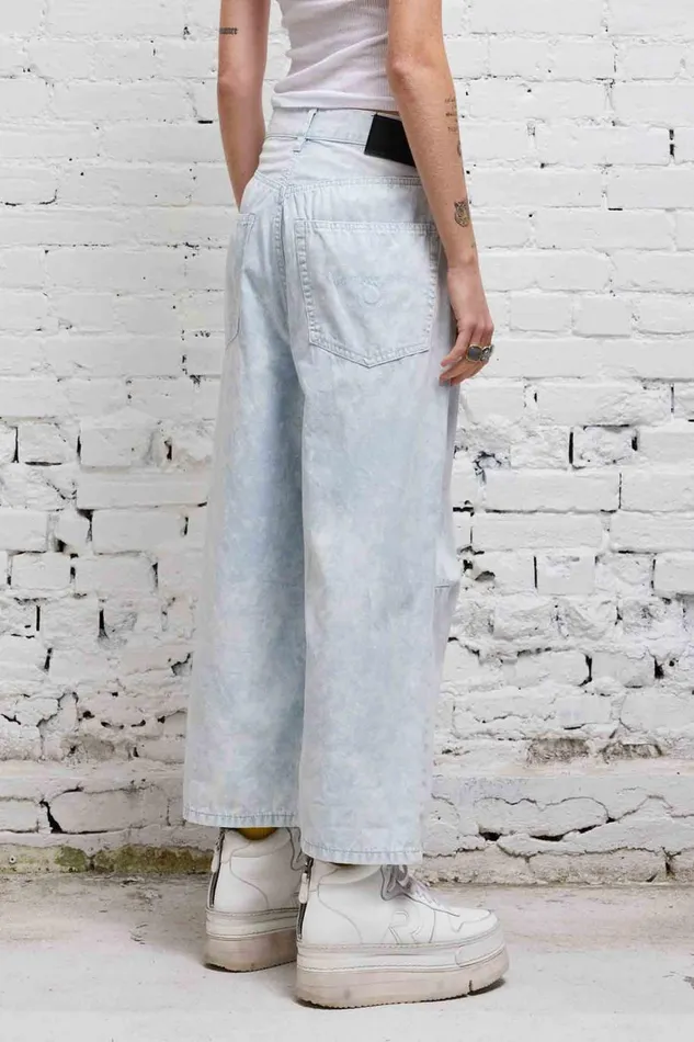 R13 Sale Women CROPPED WIDE LEG JEAN 8211 CLOUDY BLUE