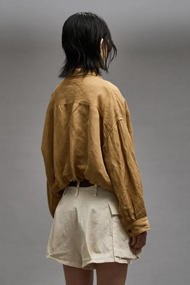 R13 Sale Women CROSSOVER UTILITY BUBBLE SHIRT 8211 KHAKI