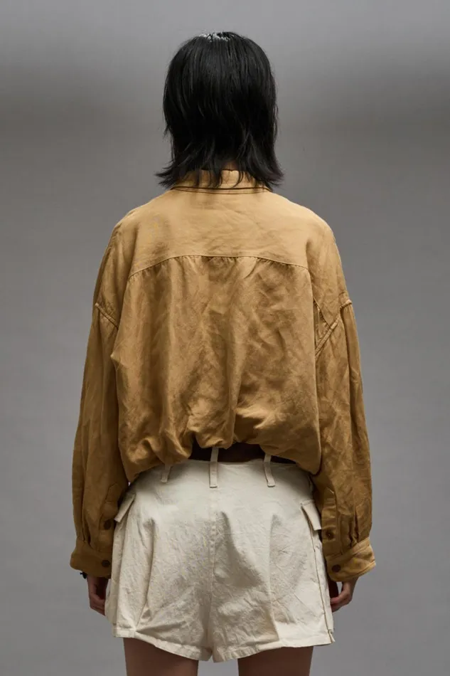 R13 Sale Women CROSSOVER UTILITY BUBBLE SHIRT 8211 KHAKI