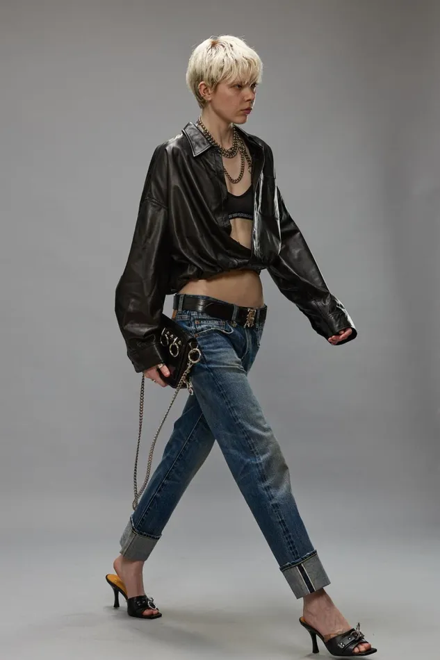 R13 Sale Women CUFFED BOY STRAIGHT JEANS 8211 CAPEL SELVEDGE BLUE