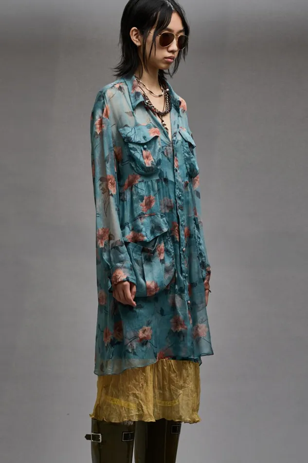 R13 Sale Women DOUBLE LAYER DRESS SET 8211 BLUE FLORAL
