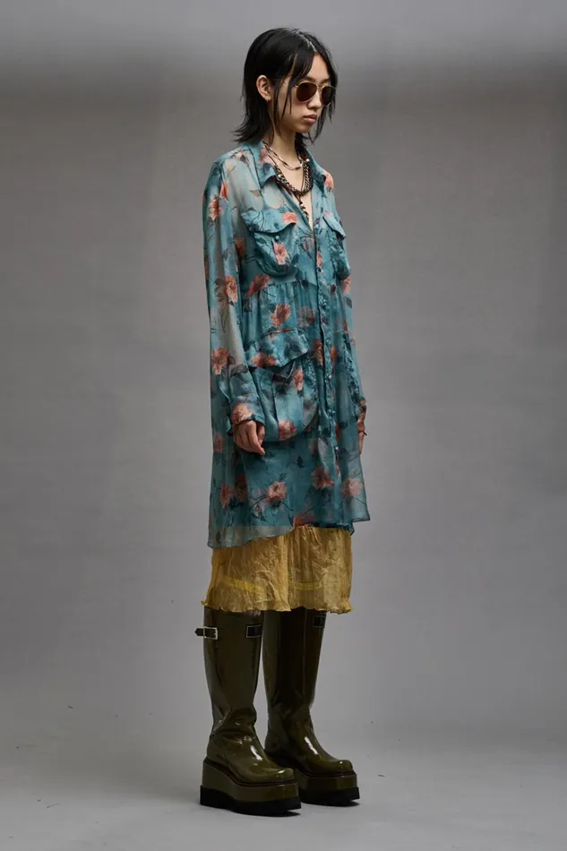 R13 Sale Women DOUBLE LAYER DRESS SET 8211 BLUE FLORAL