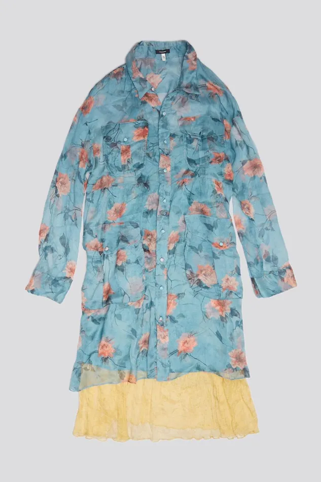 R13 Sale Women DOUBLE LAYER DRESS SET 8211 BLUE FLORAL