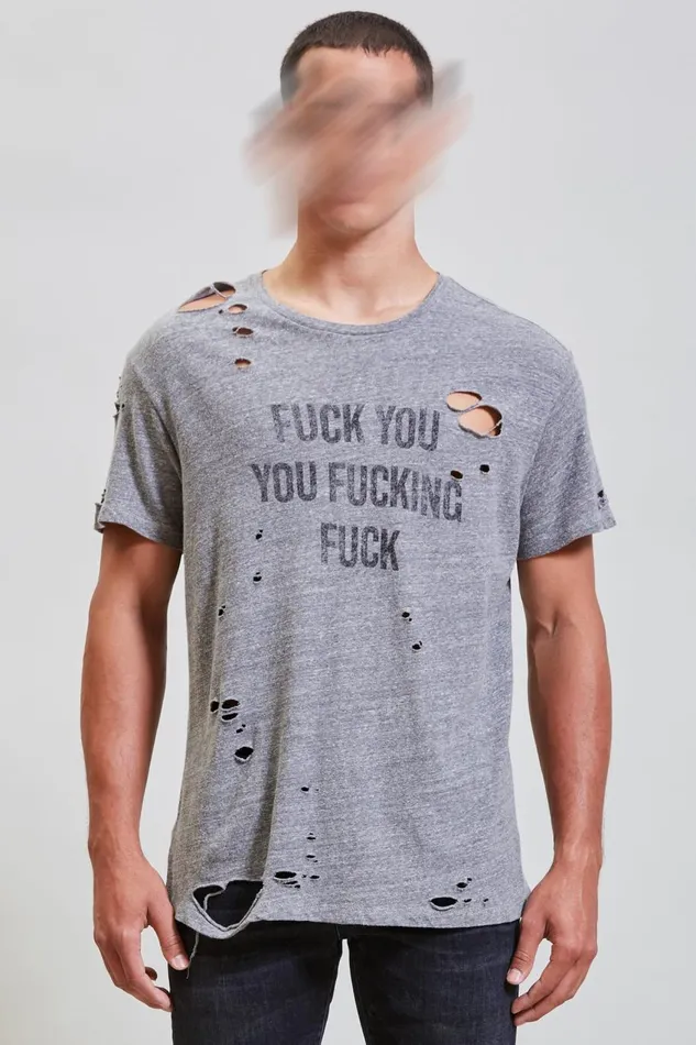 R13 Sale Women FU Ripped Boy T 8211 Heather Grey Denim