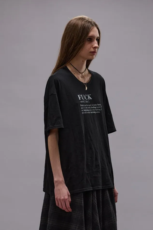 R13 Sale Women FUCK DEFINITION TEE 8211 BLACK