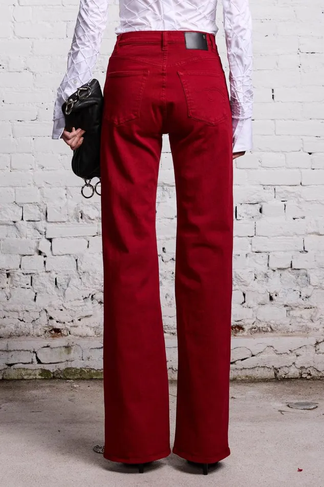 R13 Sale Women JANE JEAN 8211 VIVID RED STRETCH