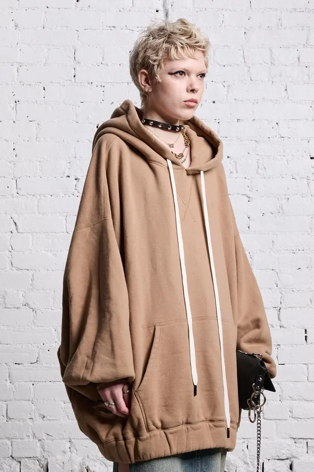 R13 Sale Women JUMBO PULLOVER HOODIE 8211 KHAKI