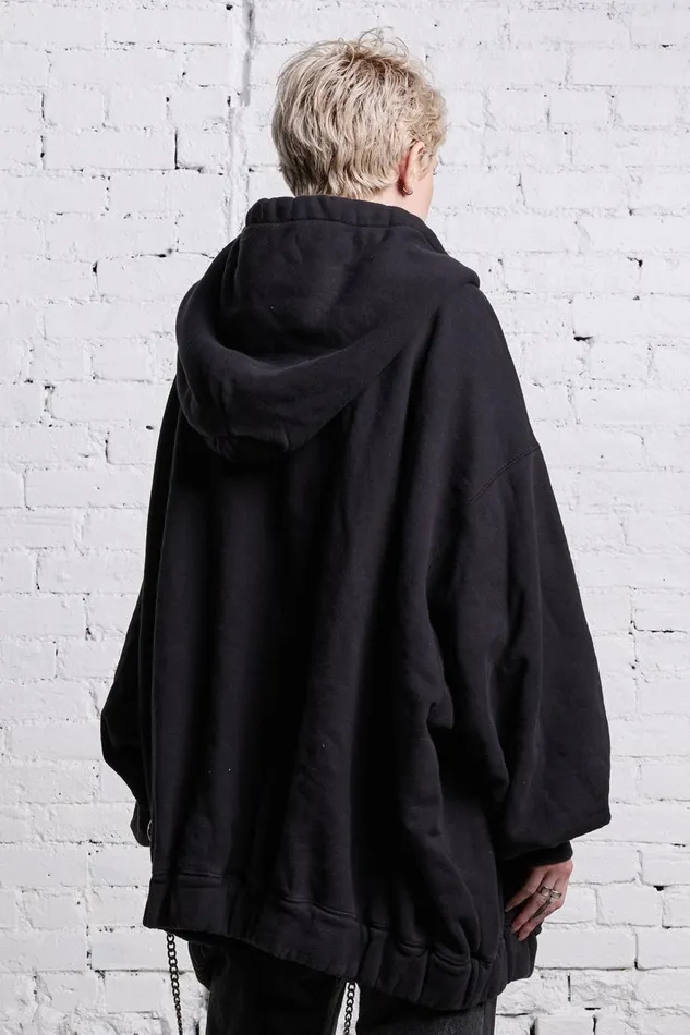 R13 Sale Women JUMBO ZIP HOODIE 8211 BLACK