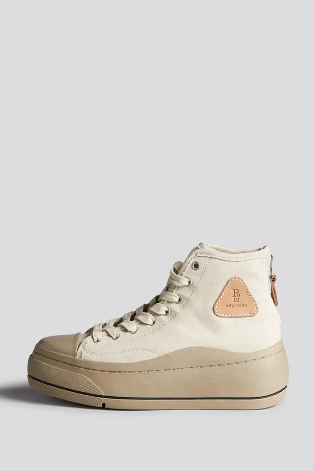 R13 Sale Women KURT HIGH TOP 8211 NATURAL HERRINGBONE