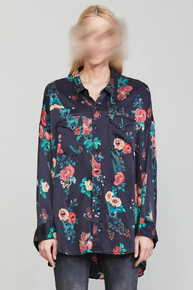 R13 Sale Women OVERSIZED COWBOY SHIRT 8211 USELESS TREASURES