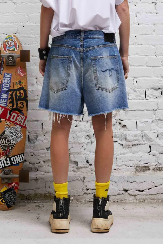 R13 Sale Women ROSE BAGGY SHORT 8211 TURNER BLUE