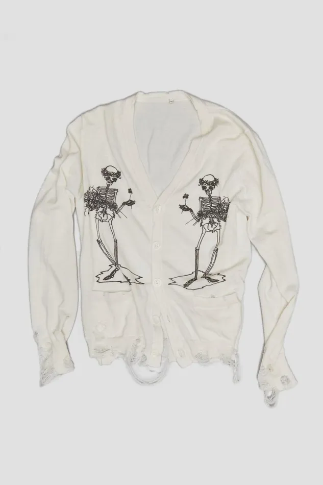 R13 Sale Women SKELETAL CARDIGAN 8211 WHITE