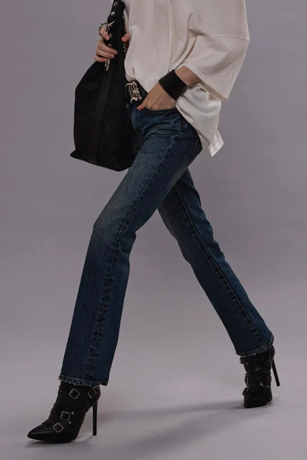 R13 Skinny Women KICK FIT JEANS 8211 MELVIN BLUE STRETCH