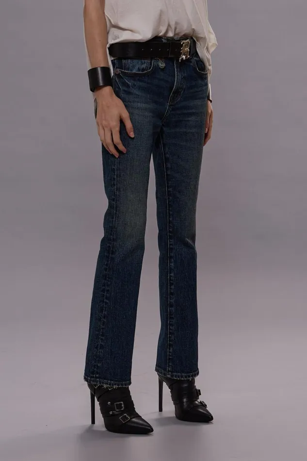 R13 Skinny Women KICK FIT JEANS 8211 MELVIN BLUE STRETCH