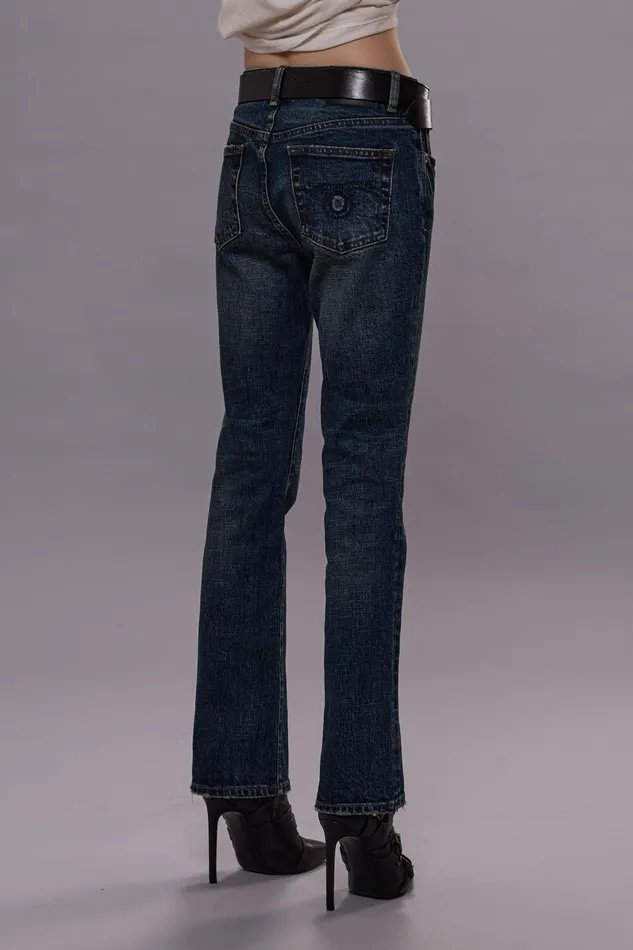 R13 Skinny Women KICK FIT JEANS 8211 MELVIN BLUE STRETCH