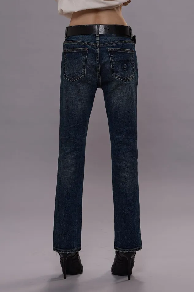 R13 Skinny Women KICK FIT JEANS 8211 MELVIN BLUE STRETCH