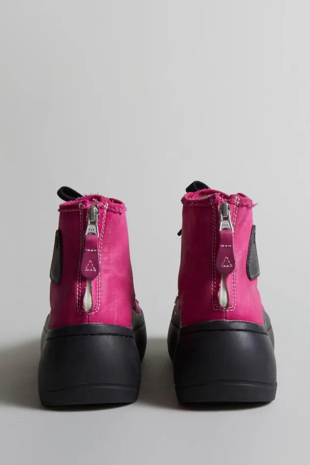 R13 Sneakers Women KURT HIGH TOP 8211 HOT PINK CANVAS