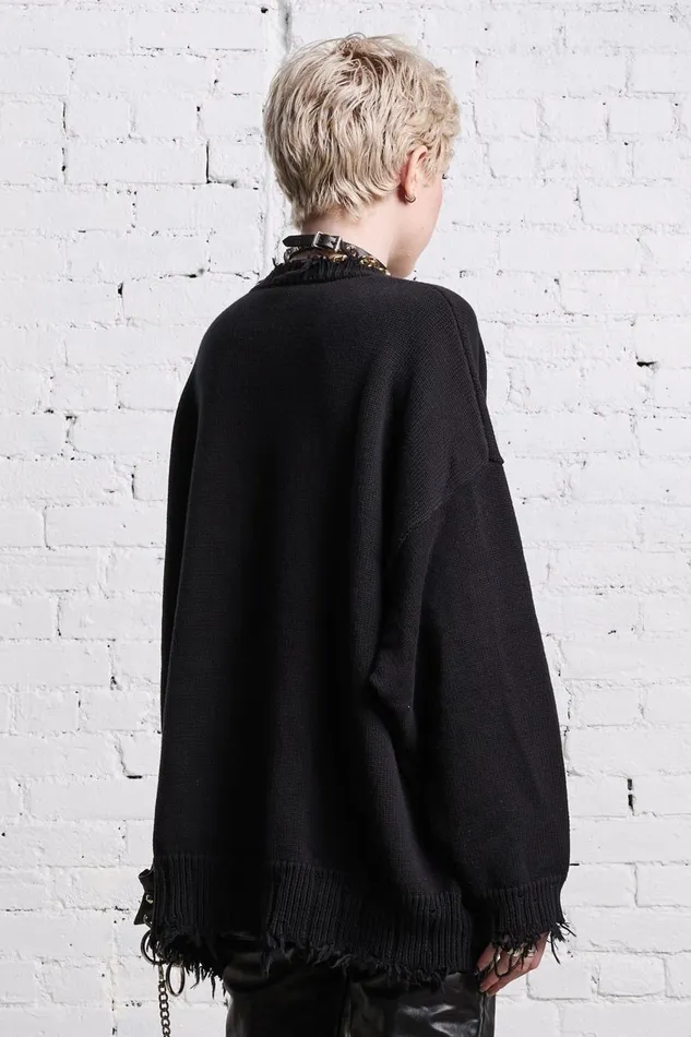 R13 Sweaters Women ANGRY CHIHUAHUA OVERSIZED SWEATER 8211 BLACK