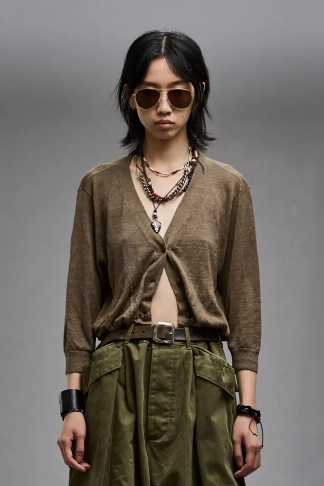 R13 Sweaters Women BALLOON CARDIGAN 8211 OLIVE