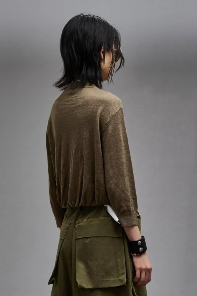 R13 Sweaters Women BALLOON CARDIGAN 8211 OLIVE