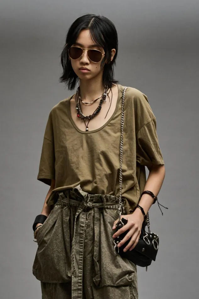 R13 TShirts Women SCOOP NECK RELAXED T 8211 LIGHT OLIVE