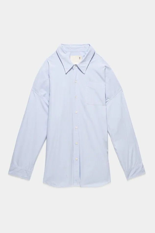 R13 Tops Women Drop Neck Oxford Shirt Denim