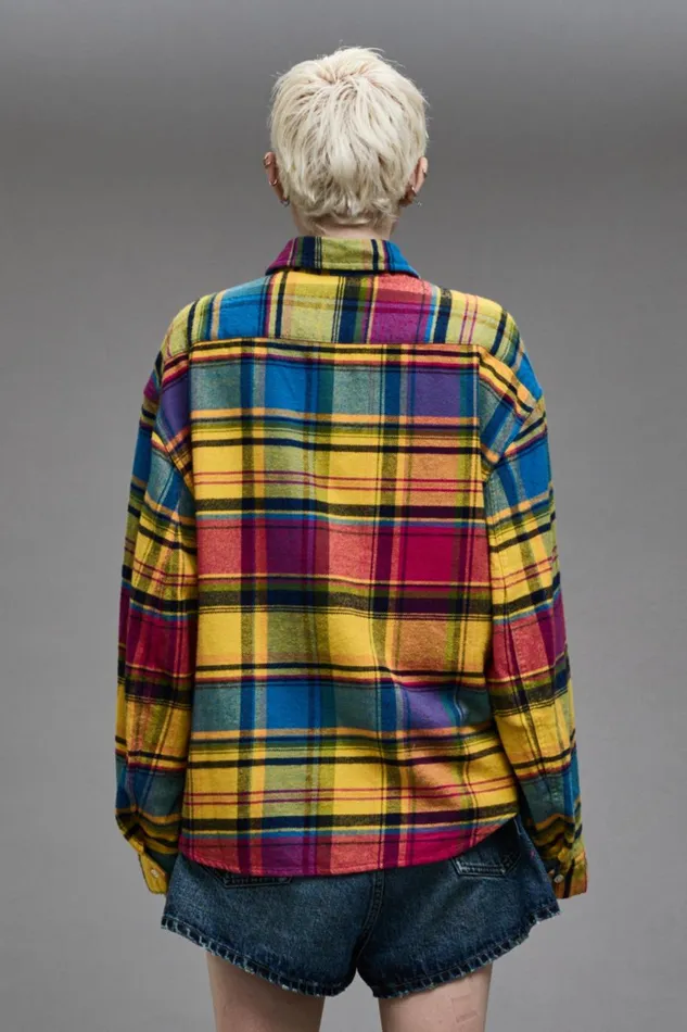 R13 Tops Women RELAXED WORKSHIRT 8211 RAINBOW PLAID