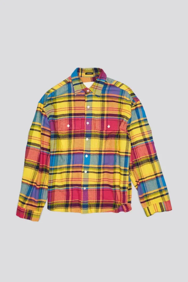 R13 Tops Women RELAXED WORKSHIRT 8211 RAINBOW PLAID