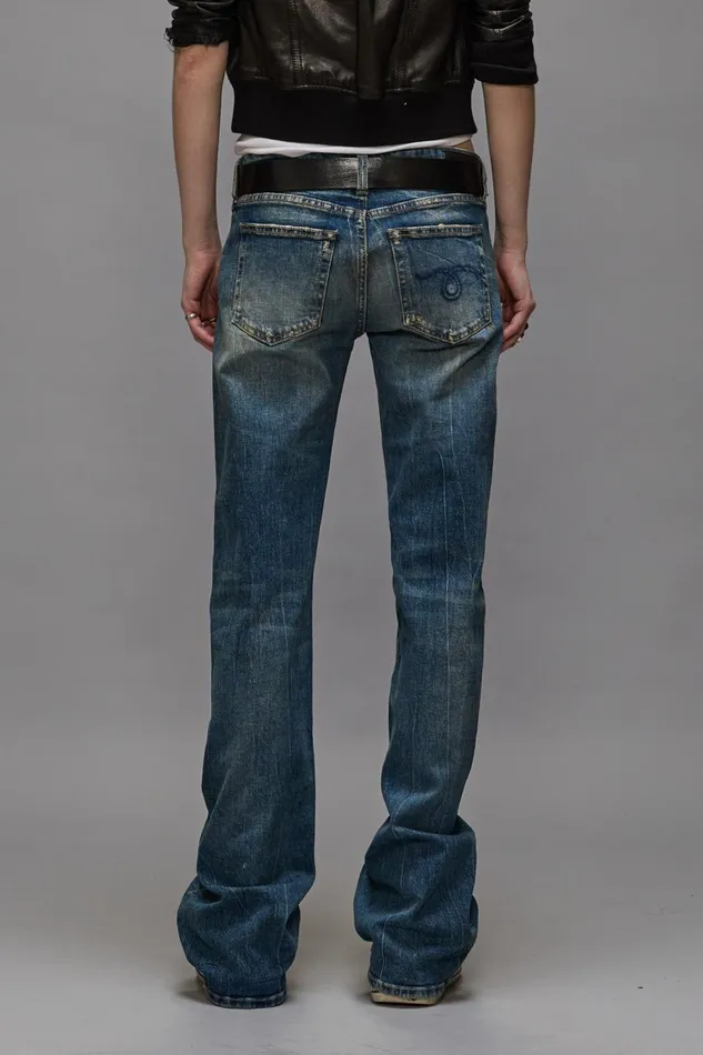 R13 Wide Leg Women BOY FLARE JEANS 8211 KELLY STRETCH