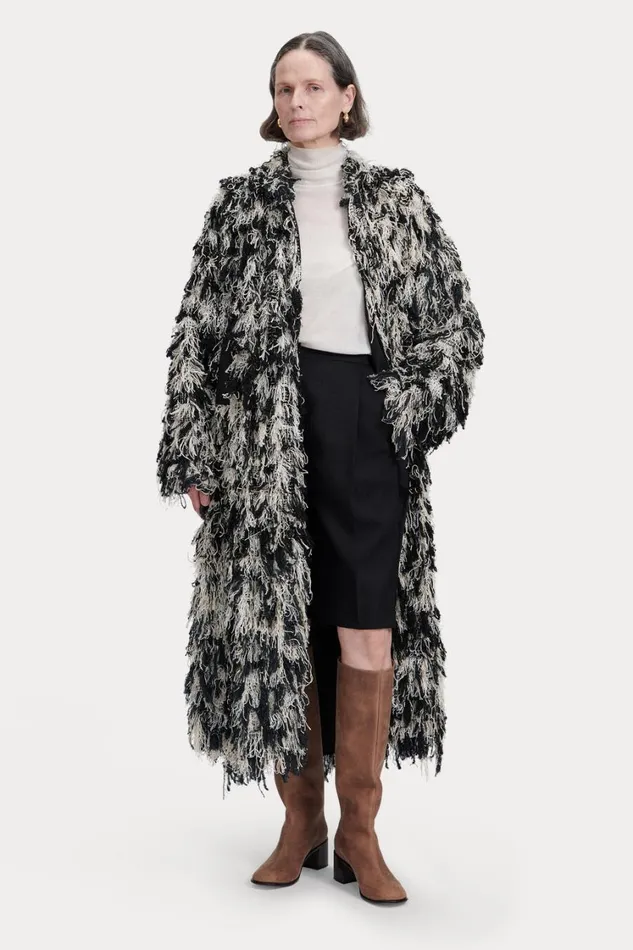 Rachel Comey Jackets Outerwear Women Shag Trench Blackwhite